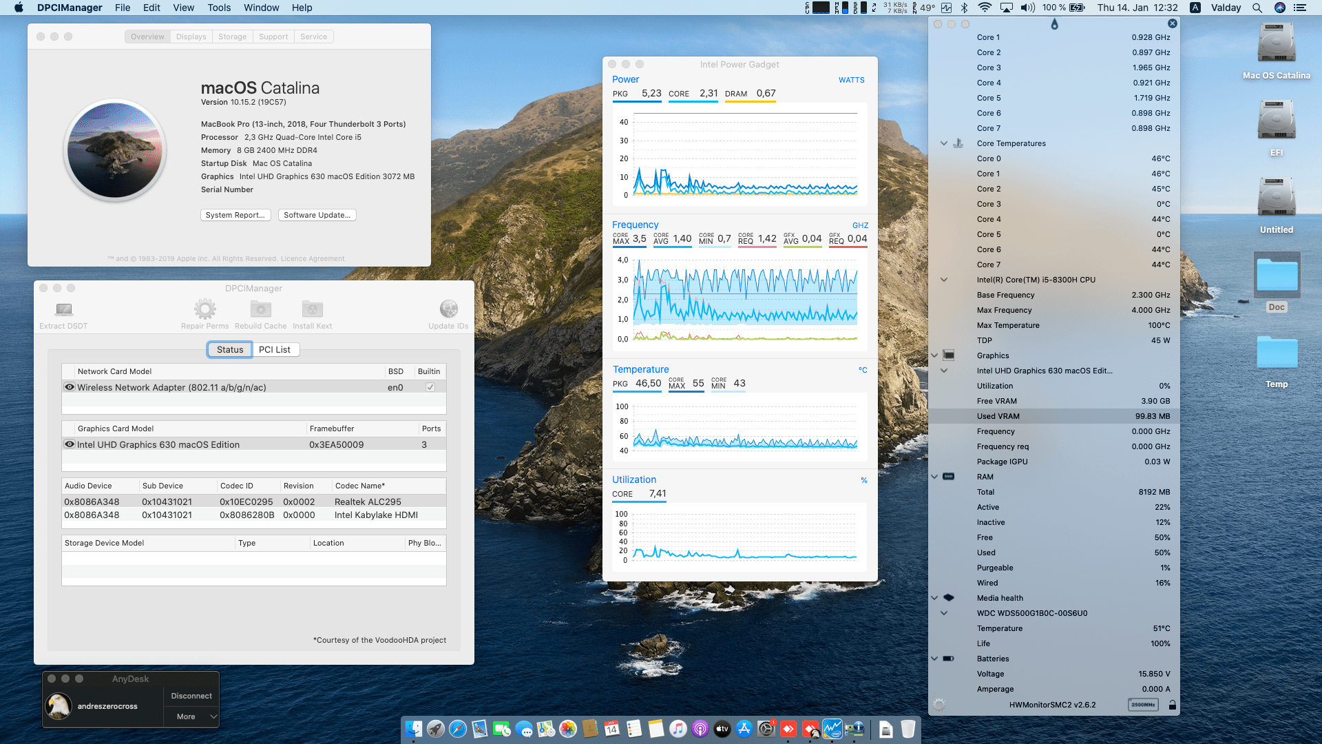 Success Hackintosh macOS Catalina 10.15.2 Build 19C57 in Asus ZenBook Pro UX550GD-BN023T
